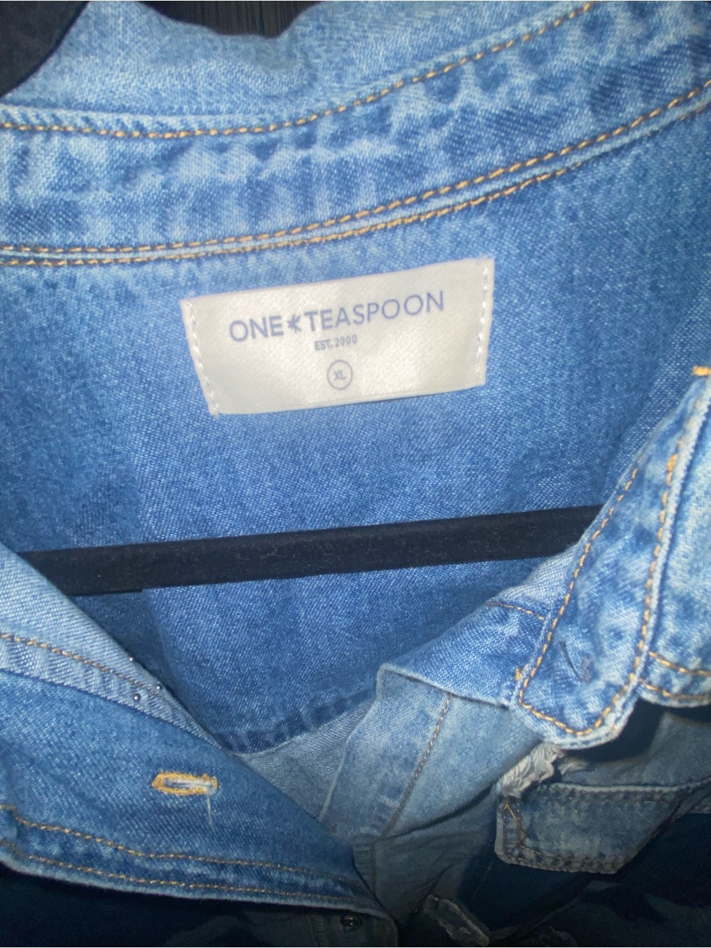One Teaspoon Light Blue Star Cutout Denim Jacket - Picture 3 of 3